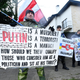 Peaceful Ukrainian protest at the Russian Consulate-General in Antwerp on February 25, 2022, in Antwerpen, Belgium, 25/02/2022
